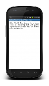 Android justify text