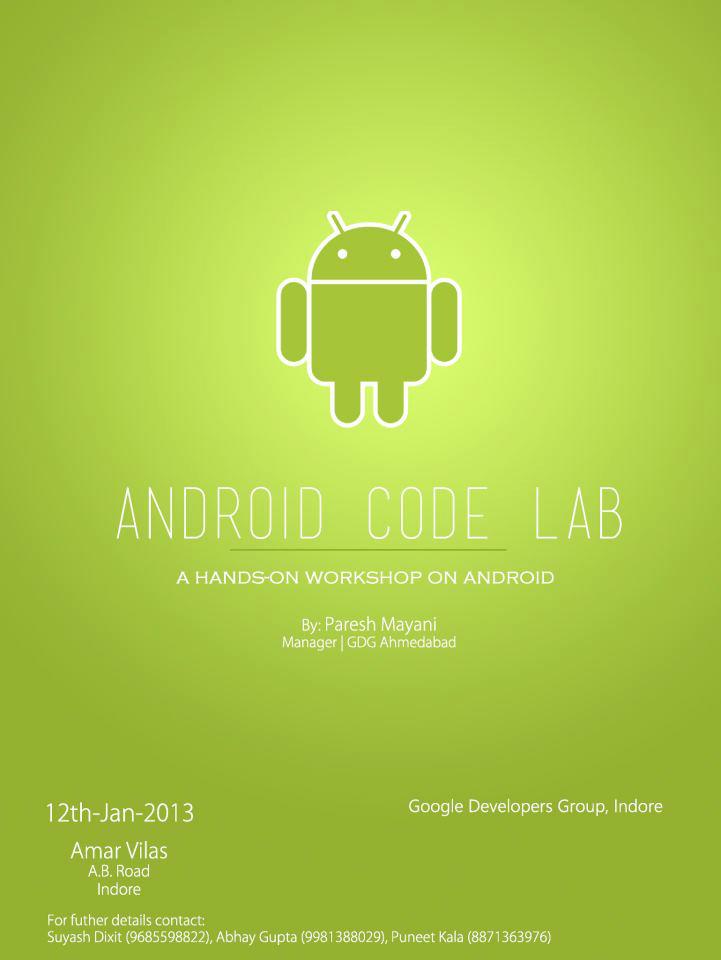Android code lab session by GDG Indore
