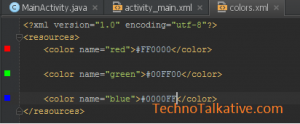 color preview - Android Studio